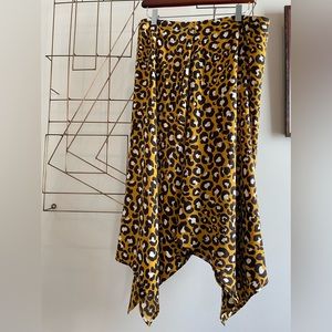 Who What Wear Silk Animal Print Skirt Size 10